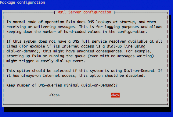 Exim4 DNS queries configuration on Debian 5 (Lenny).